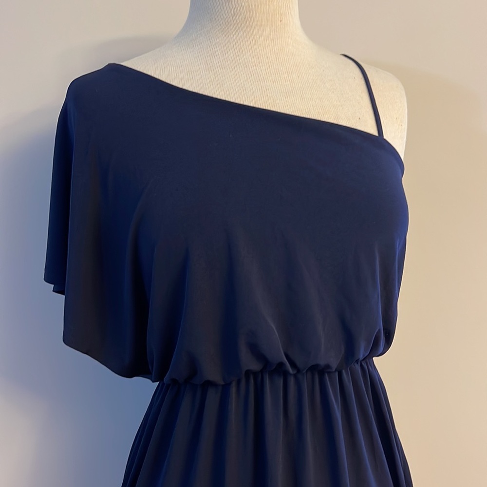 Enfocus Studio One Shoulder Navy Dress - Picture 3 of 11